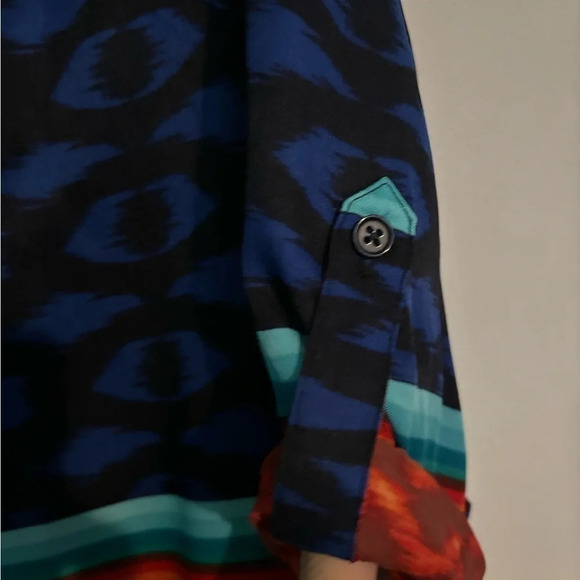 Laundry by Shelli ‎ Segal Womens Geometric Print 3/4 Rollable Sleeves Sz 4 Dress - Picture 3 of 6